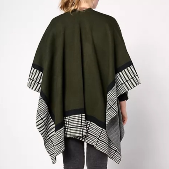 Patricia Nash Classic Crisscross Cape Dark Olive SZ M/L - Picture 3 of 16